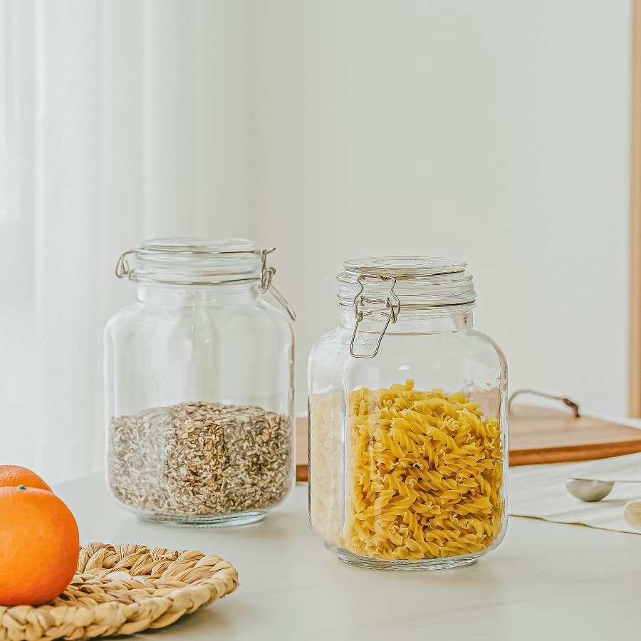 Food Storage Jar Glass - 67 oz Glass Airtight Food Storage