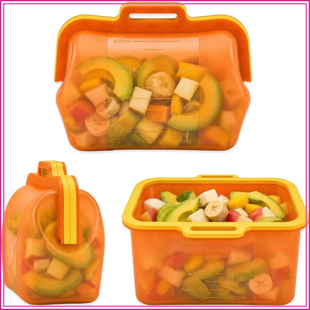 Food Storage Freezer - Reusable Silicone Food Storage Bags, Stand