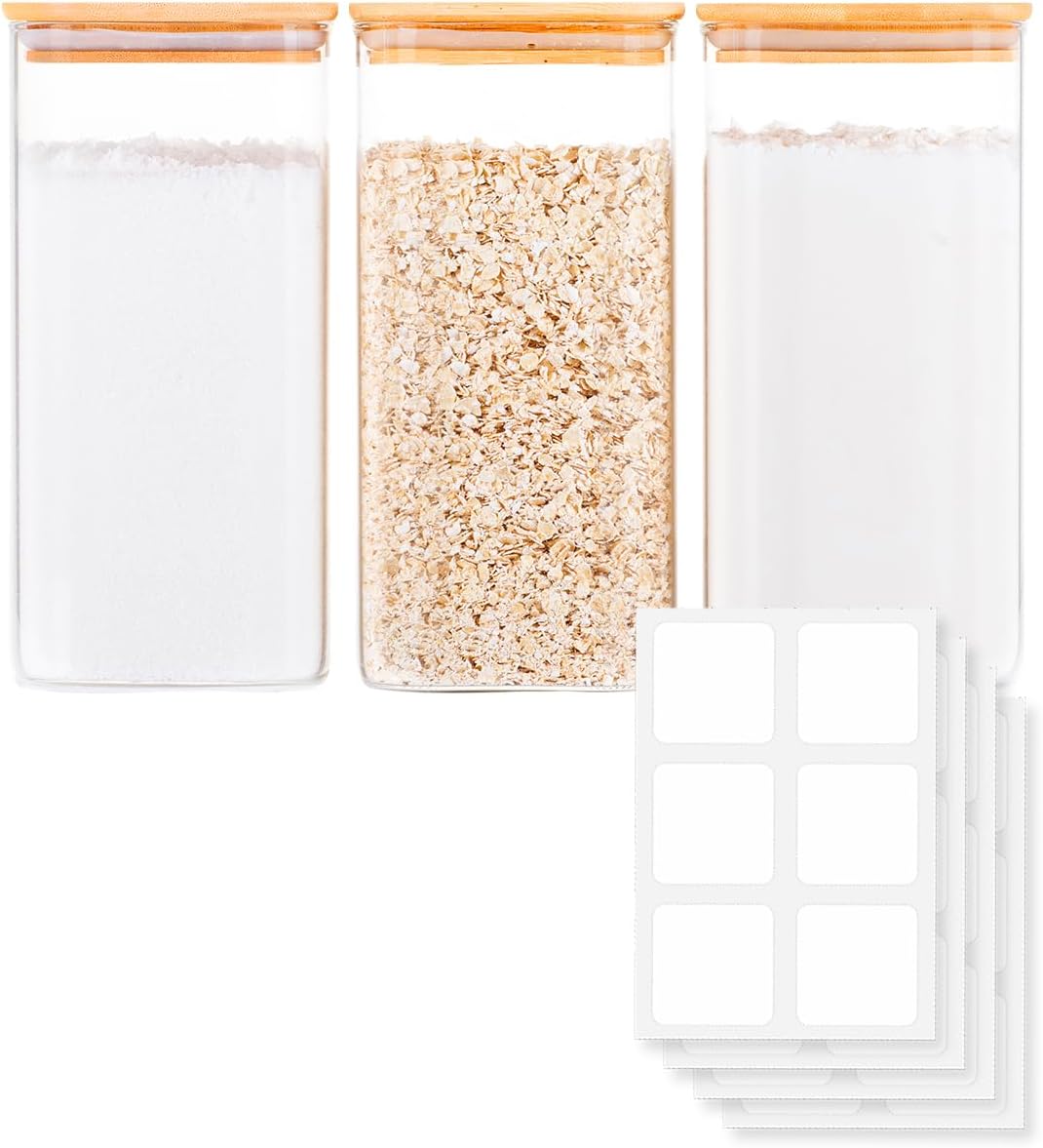 Food Storage Containers - Glass Food Storage Jars with Airtight