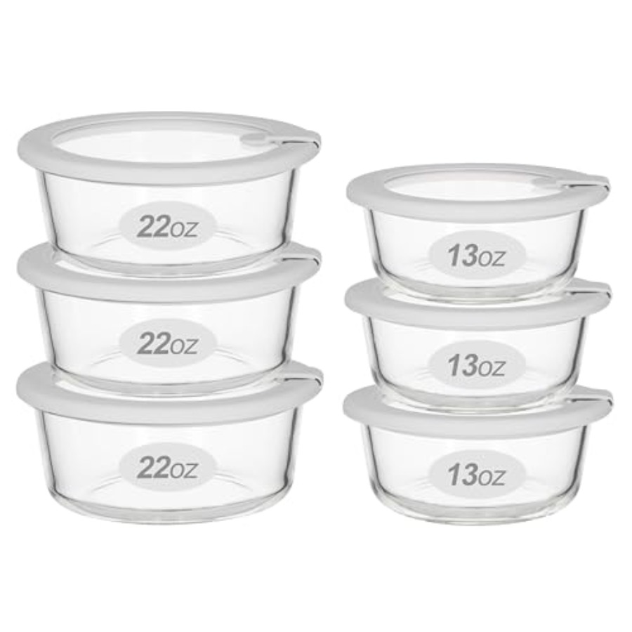 Food Storage Glass Containers Large - Glass Food Containers with Glass Lid,