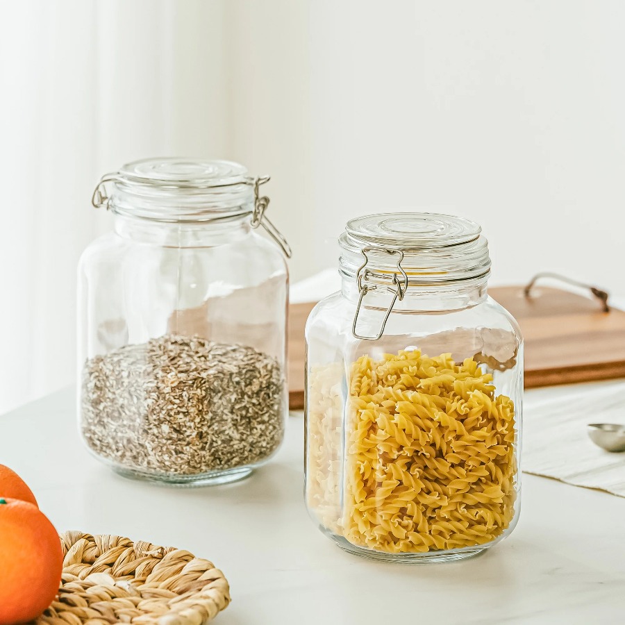 67 oz Glass Airtight Food Stor - Food Storage Jar Glass avaliação e preço