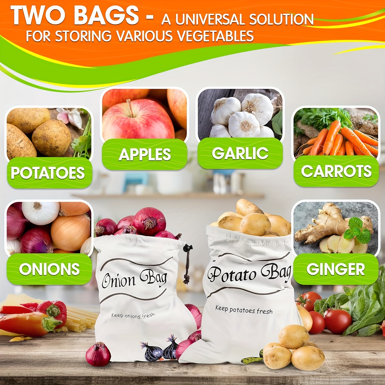 2pcs Reusable Vegetable Storag - Food Storage In Roots avaliação e preço