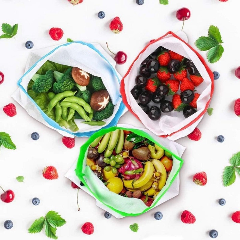 12pcs Refrigerator Keep Fresh  - Produce Bag Reusable Mesh avaliação e preço