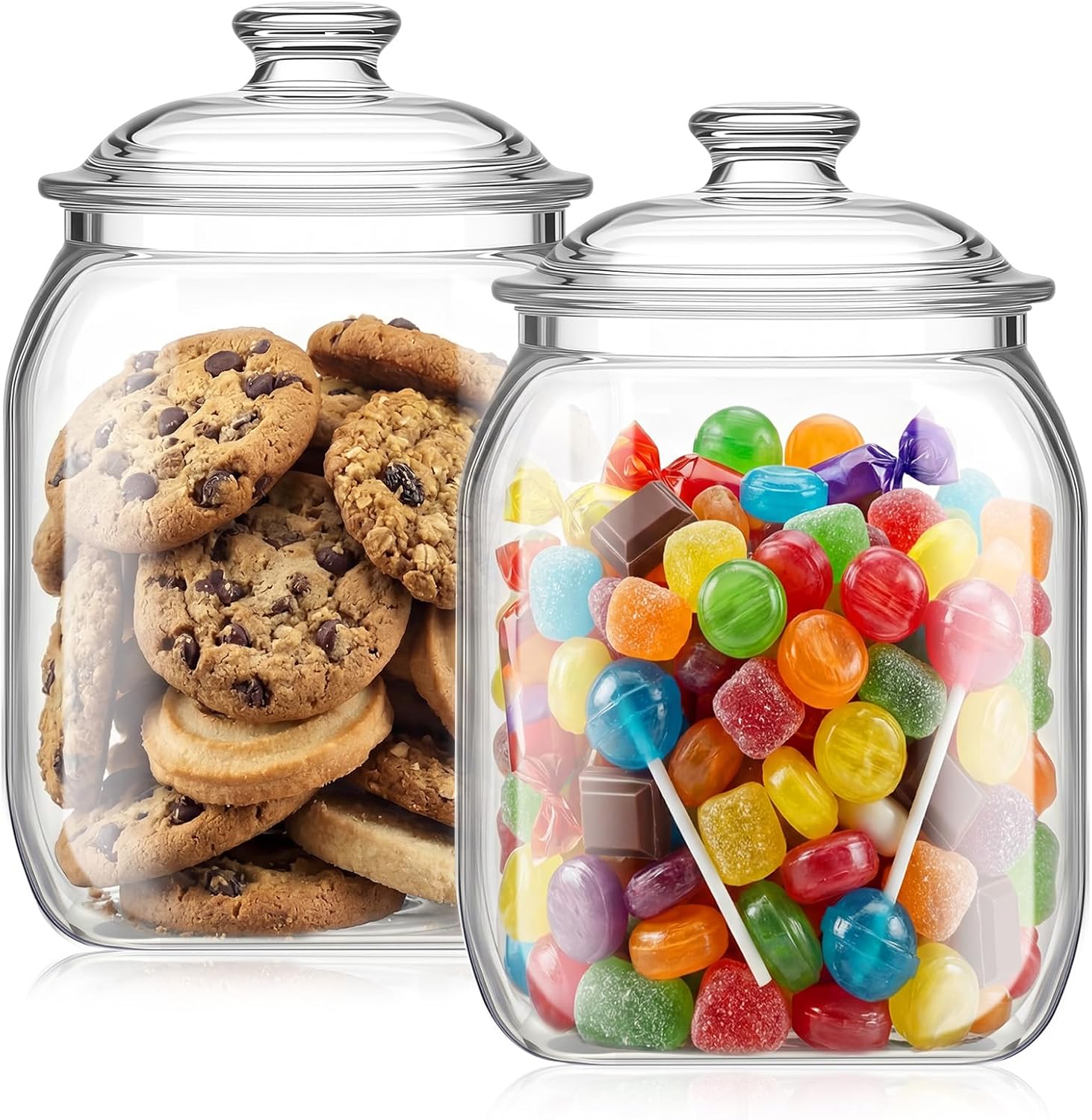 2 Pack Acrylic Cookie Candy Ja - Food Storage Jar Glass avaliação e preço