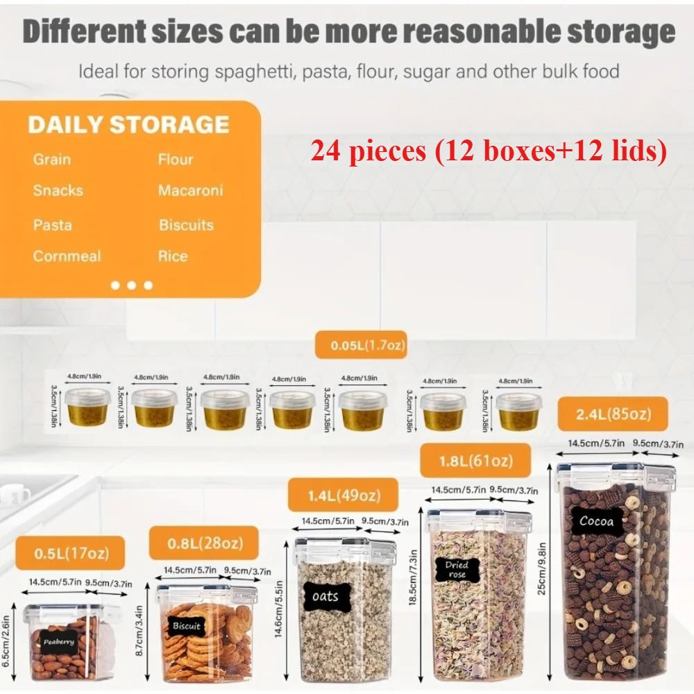 24Pcs Food Storage Containers  - Food Storage Equipment avaliação e preço