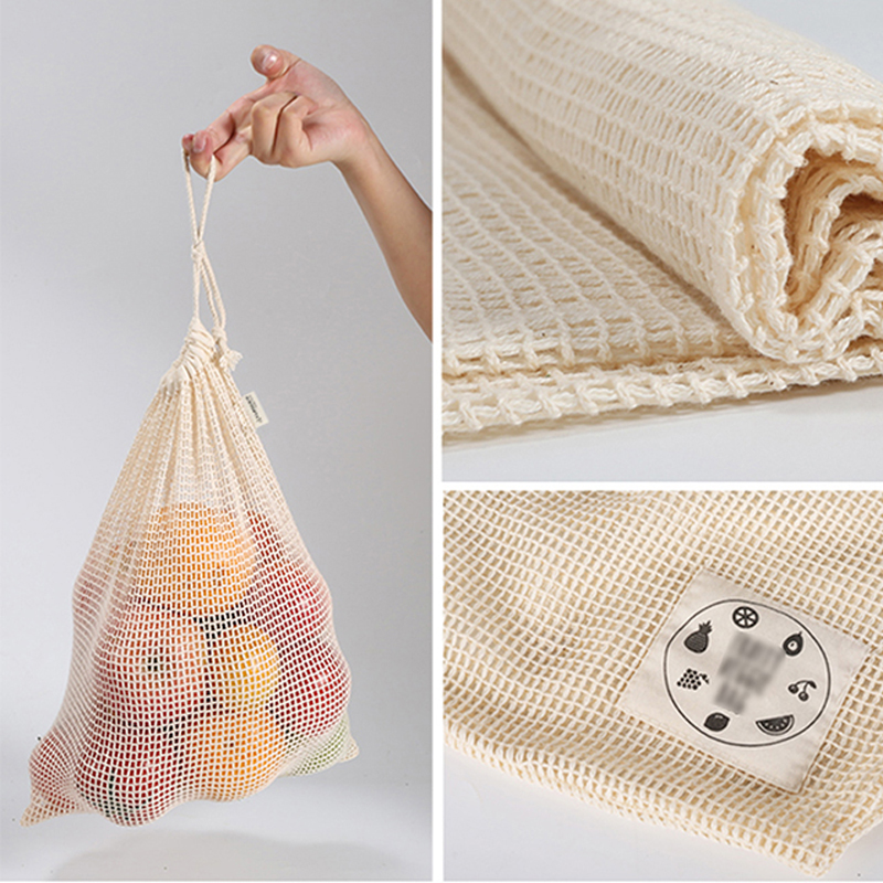 6/10 Packs Organic Cotton Reus - Produce Bag Reusable Mesh avaliação e preço