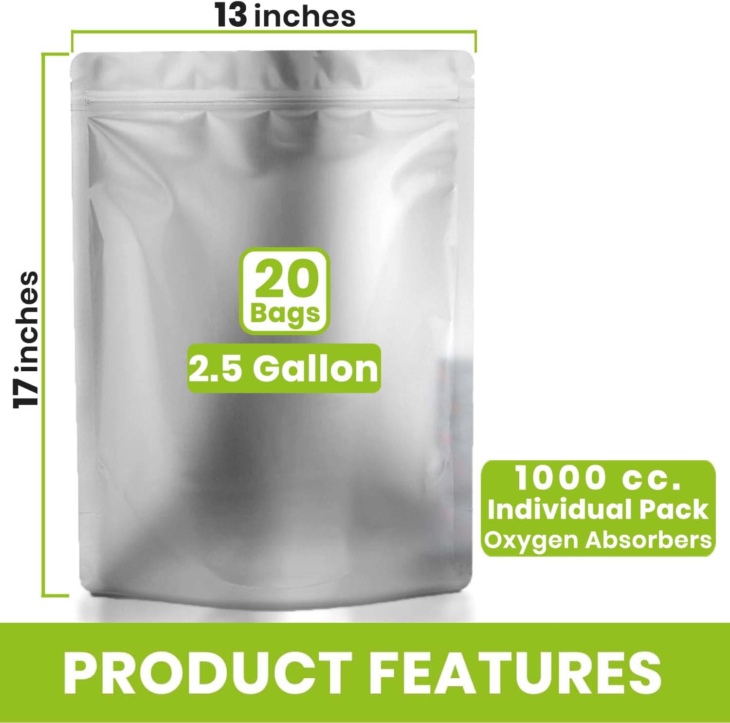 0.25/1/2.5/5 Gallon Mylar Bags - Food Storage For Long Term avaliação e preço