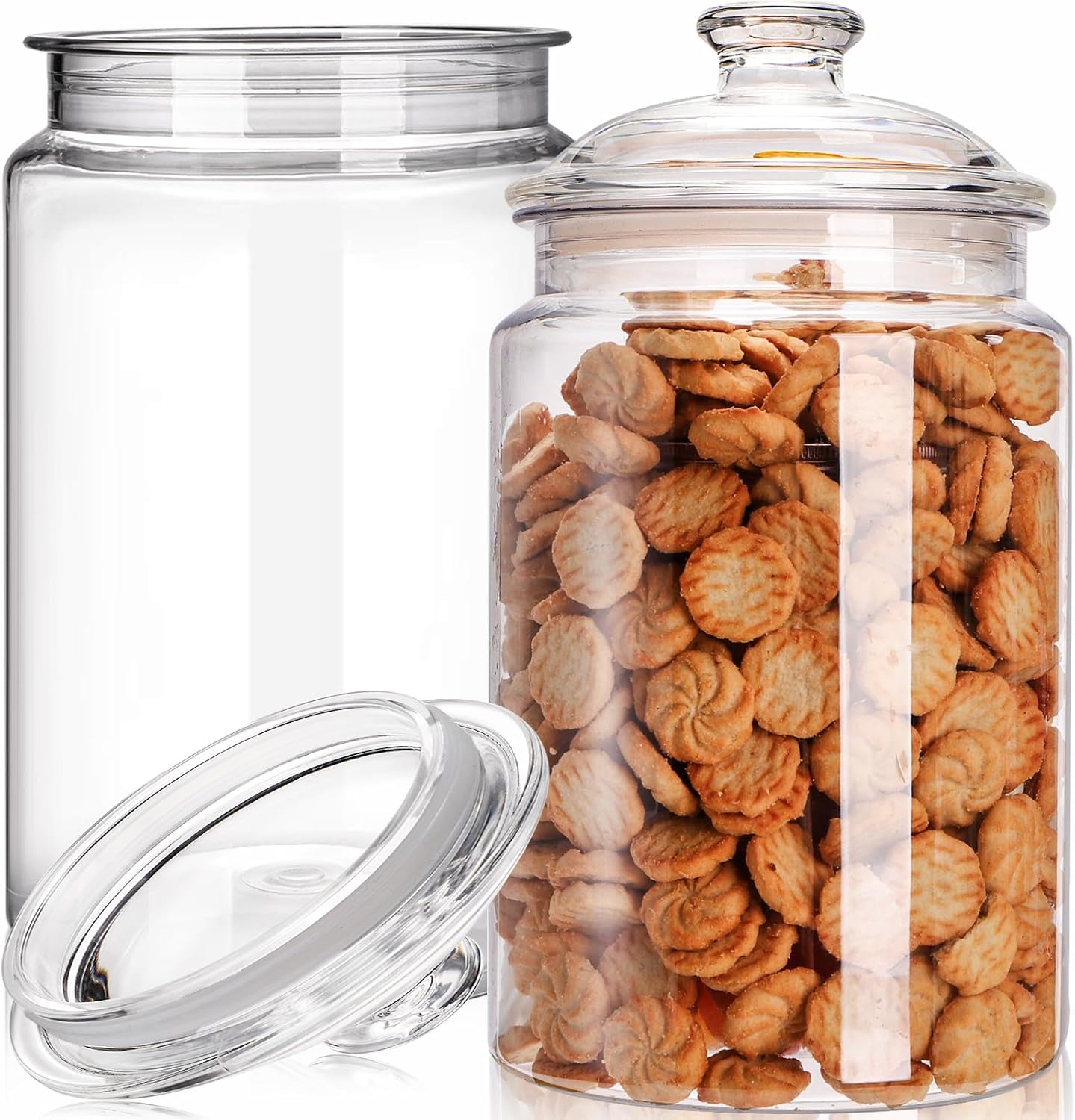 2 Pack 130 oz Large Cookie Jar - Food Storage Jar Glass avaliação e preço