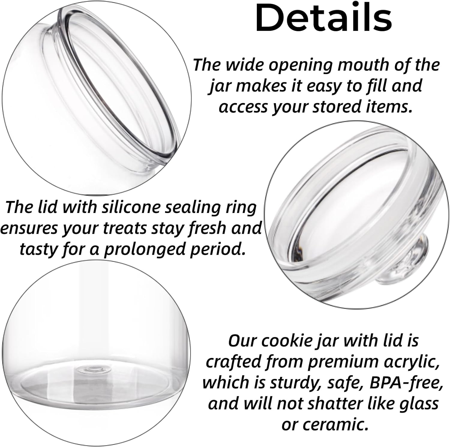 2 Pack 130 oz Large Cookie Jar - Food Storage Jar Glass avaliação e preço
