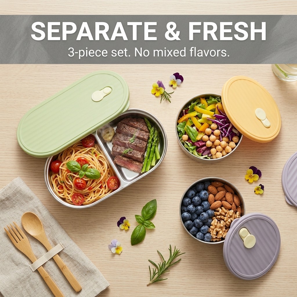 Microwavable 304 Stainless Ste - Food Storage Jar Set avaliação e preço