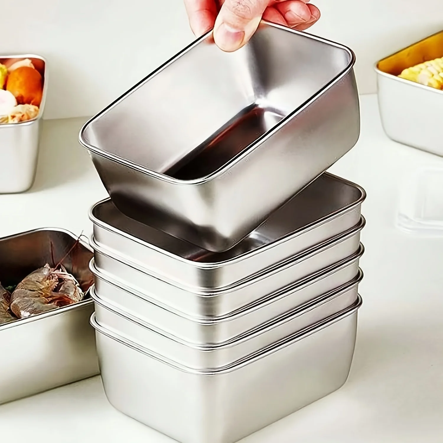 Stainless Steel Food Storage C - Food Storage Aluminum Containers avaliação e preço