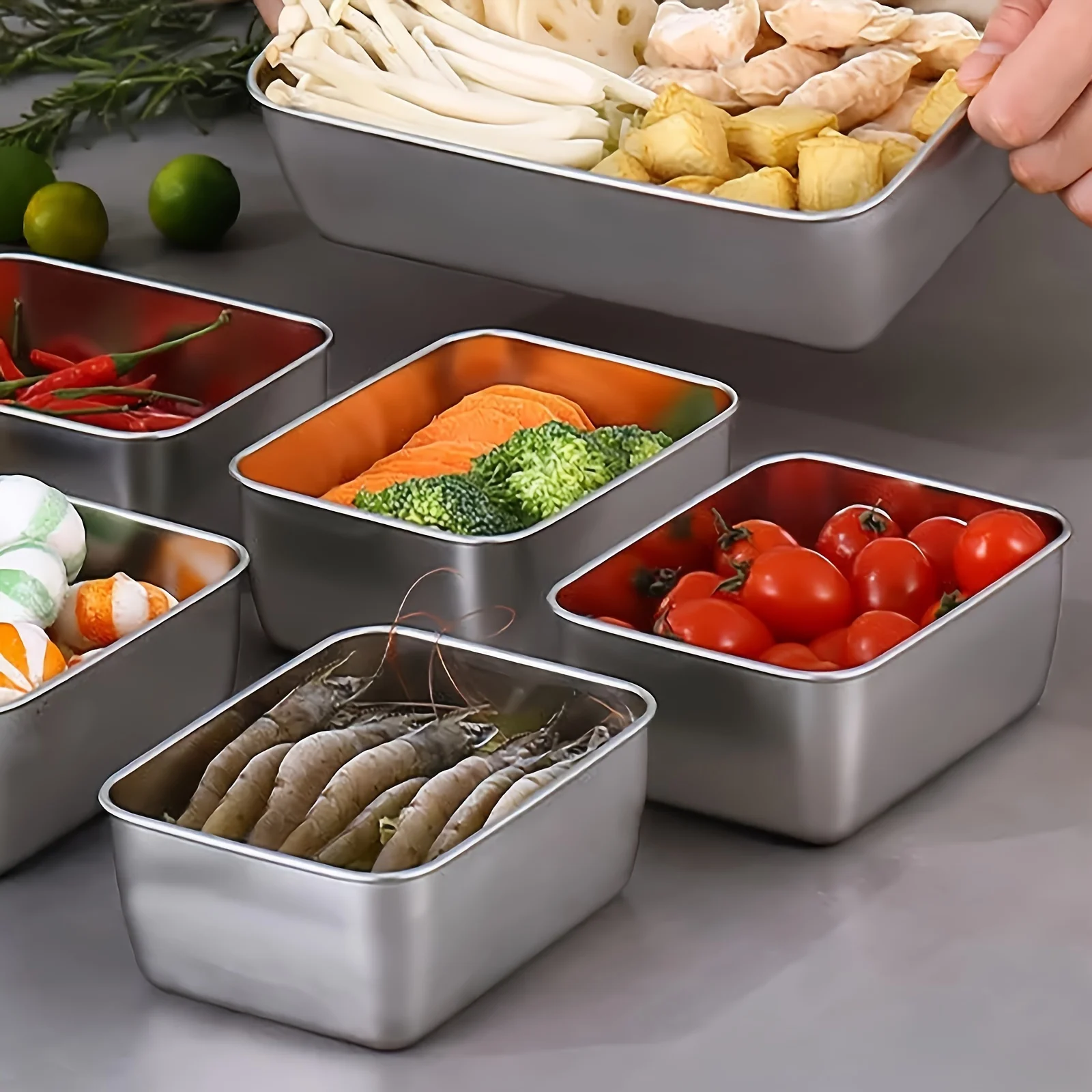 Stainless Steel Food Storage C - Food Storage Aluminum Containers avaliação e preço