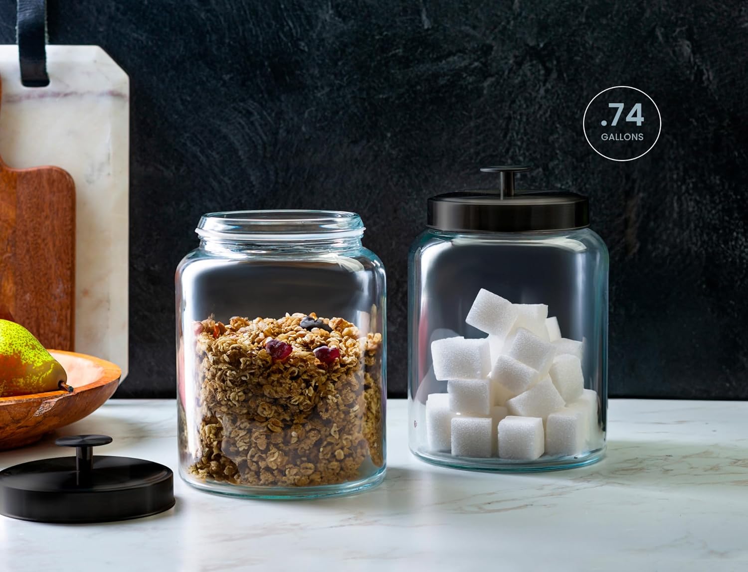 Glass Kitchen Canister Set, Fo - Food Storage Jar Set avaliação e preço