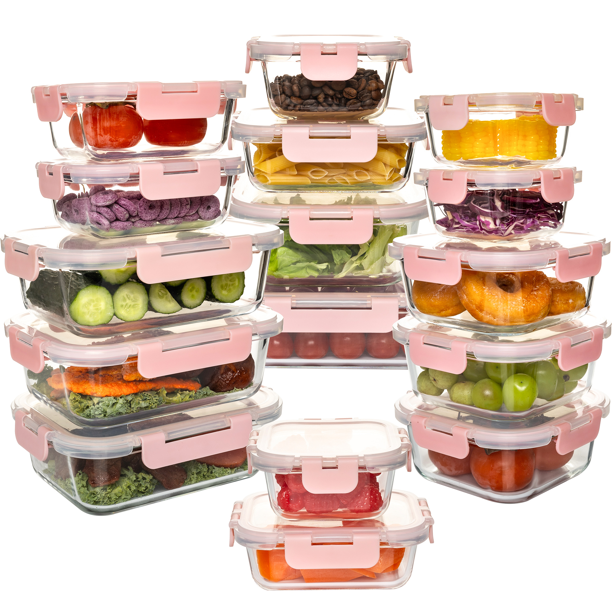 16-Piece Glass Food Storage Co - Food Storage Jar Set avaliação e preço