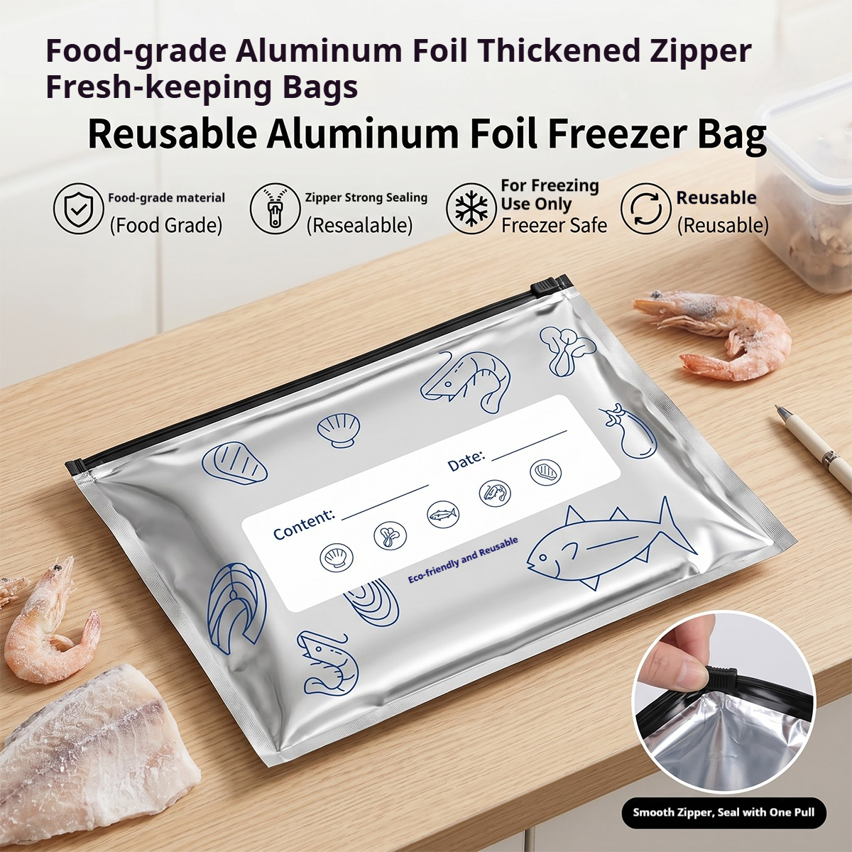 60pcs Aluminum Foil Food Seala - Food Storage Freezer avaliação e preço