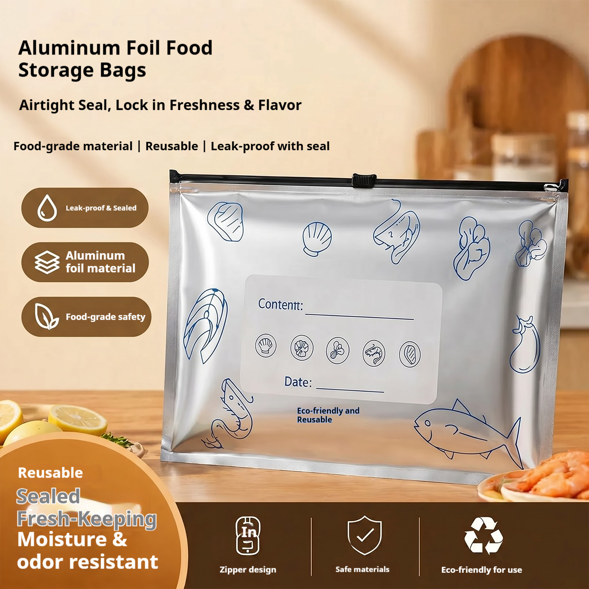 60pcs Aluminum Foil Food Seala - Food Storage Freezer avaliação e preço