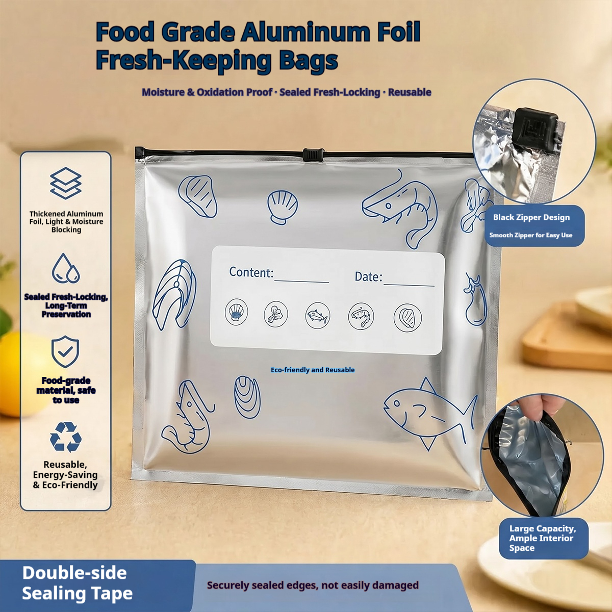 60pcs Aluminum Foil Food Seala - Food Storage Freezer avaliação e preço
