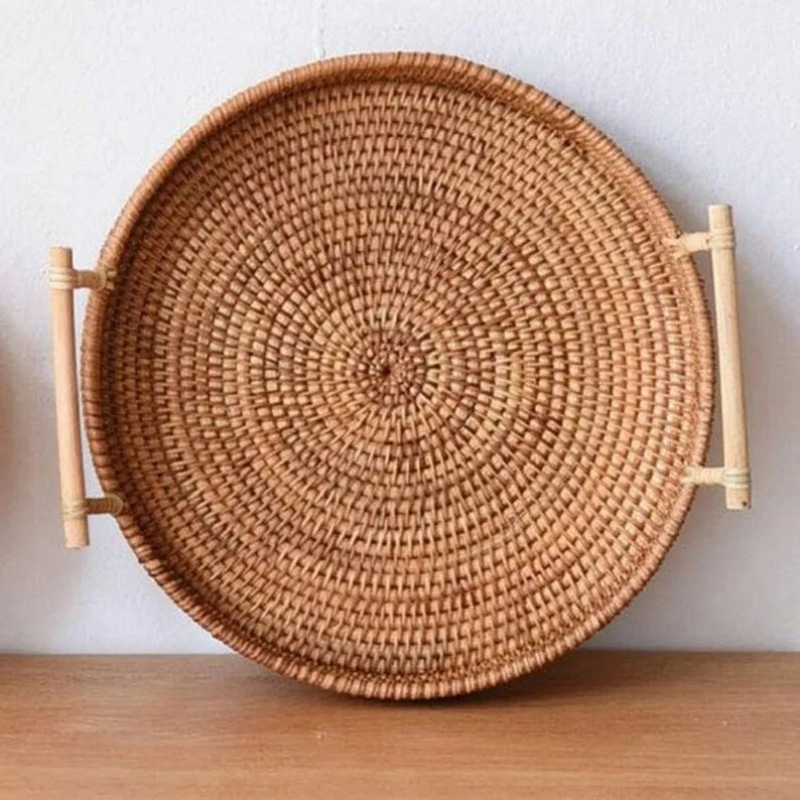 Handwoven Rattan Tray & Food S - Food Storage Of Plants avaliação e preço