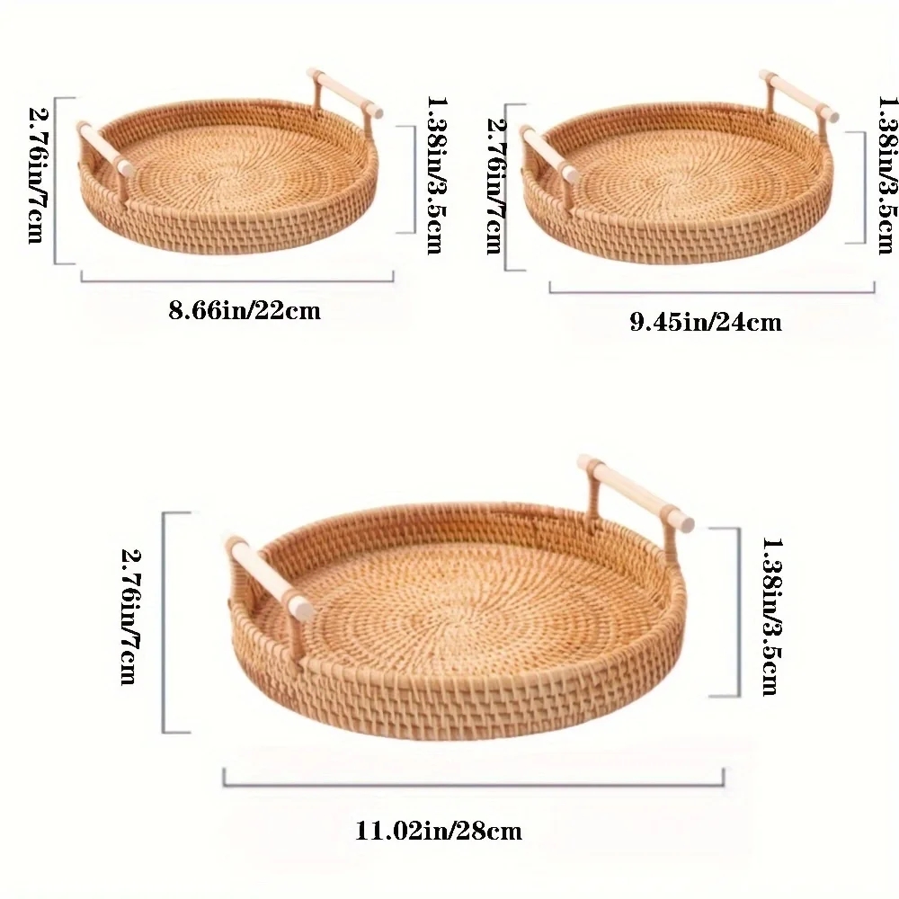 Handwoven Rattan Tray & Food S - Food Storage Of Plants avaliação e preço