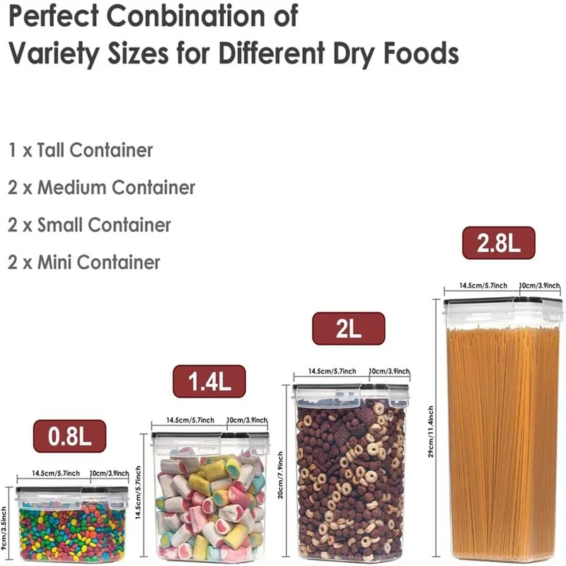 7Pcs Kitchen Food Storage Cont - Food Storage Jar Set avaliação e preço
