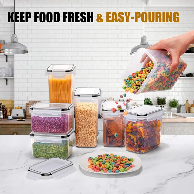 7Pcs Kitchen Food Storage Cont - Food Storage Jar Set avaliação e preço