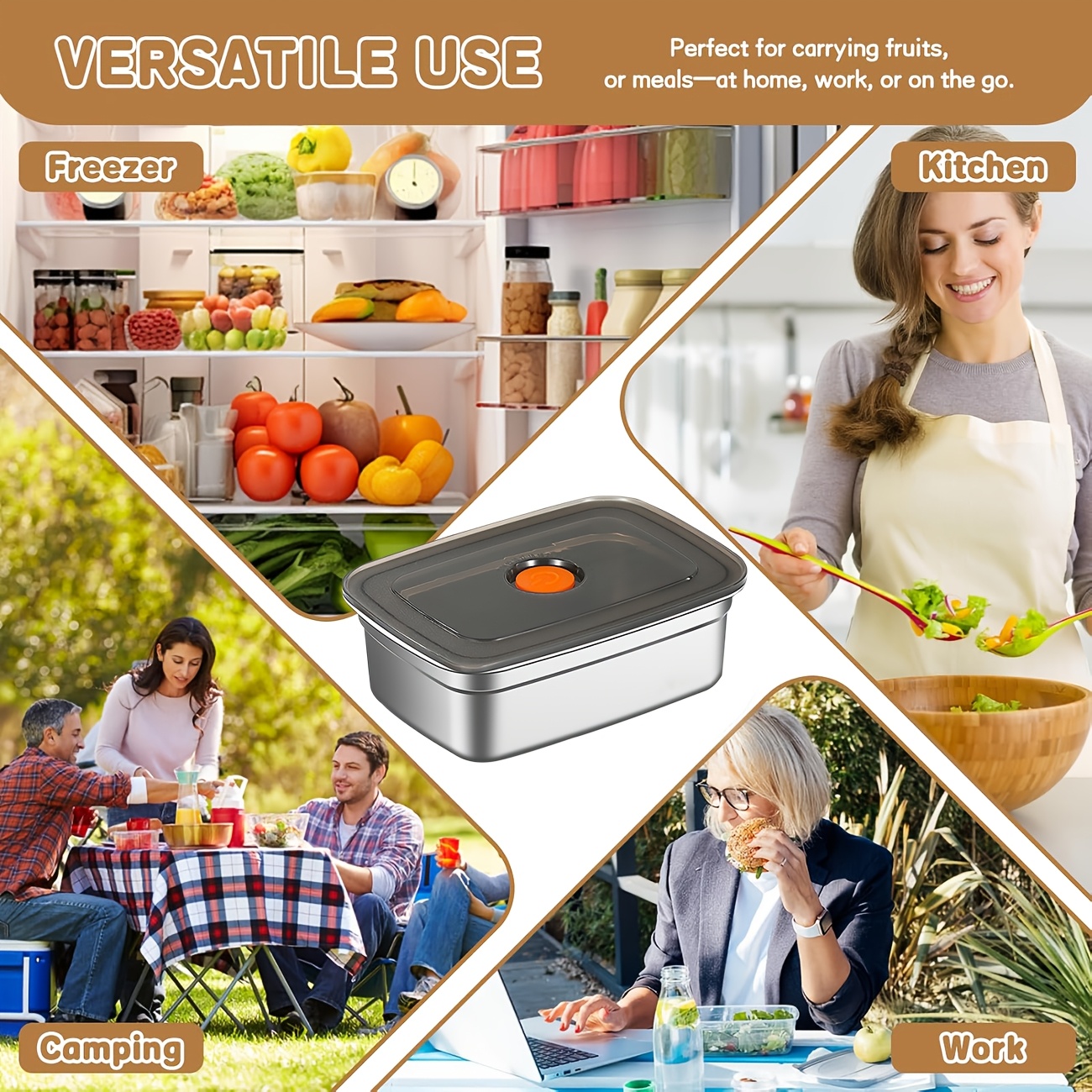 10-Piece Stainless Steel Food  - Food Storage Freezer avaliação e preço