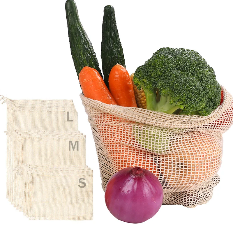 Cotton Mesh Vegetable Bags Pro - Produce Bag Reusable Mesh avaliação e preço