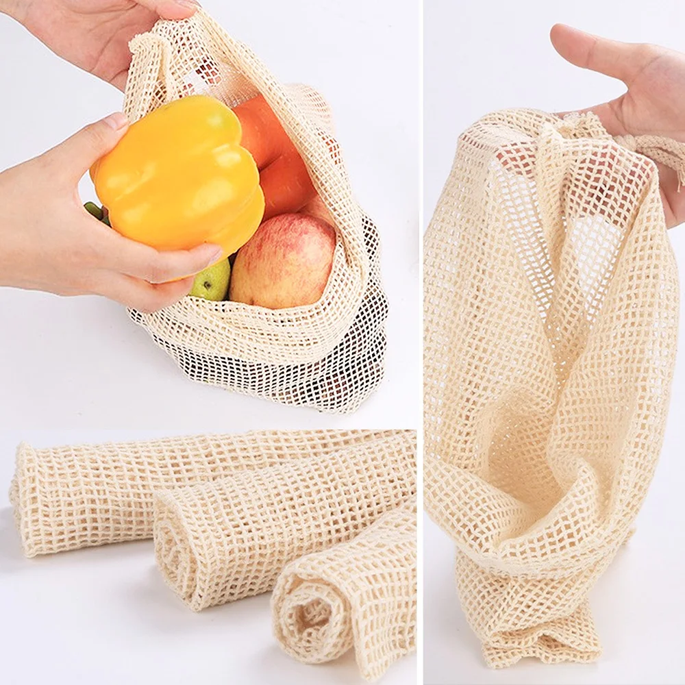 Cotton Mesh Vegetable Bags Pro - Produce Bag Reusable Mesh avaliação e preço