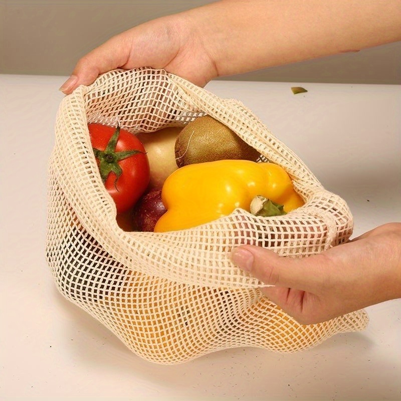 1pc Cotton Mesh Reusable Produ - Produce Bag Reusable Mesh avaliação e preço