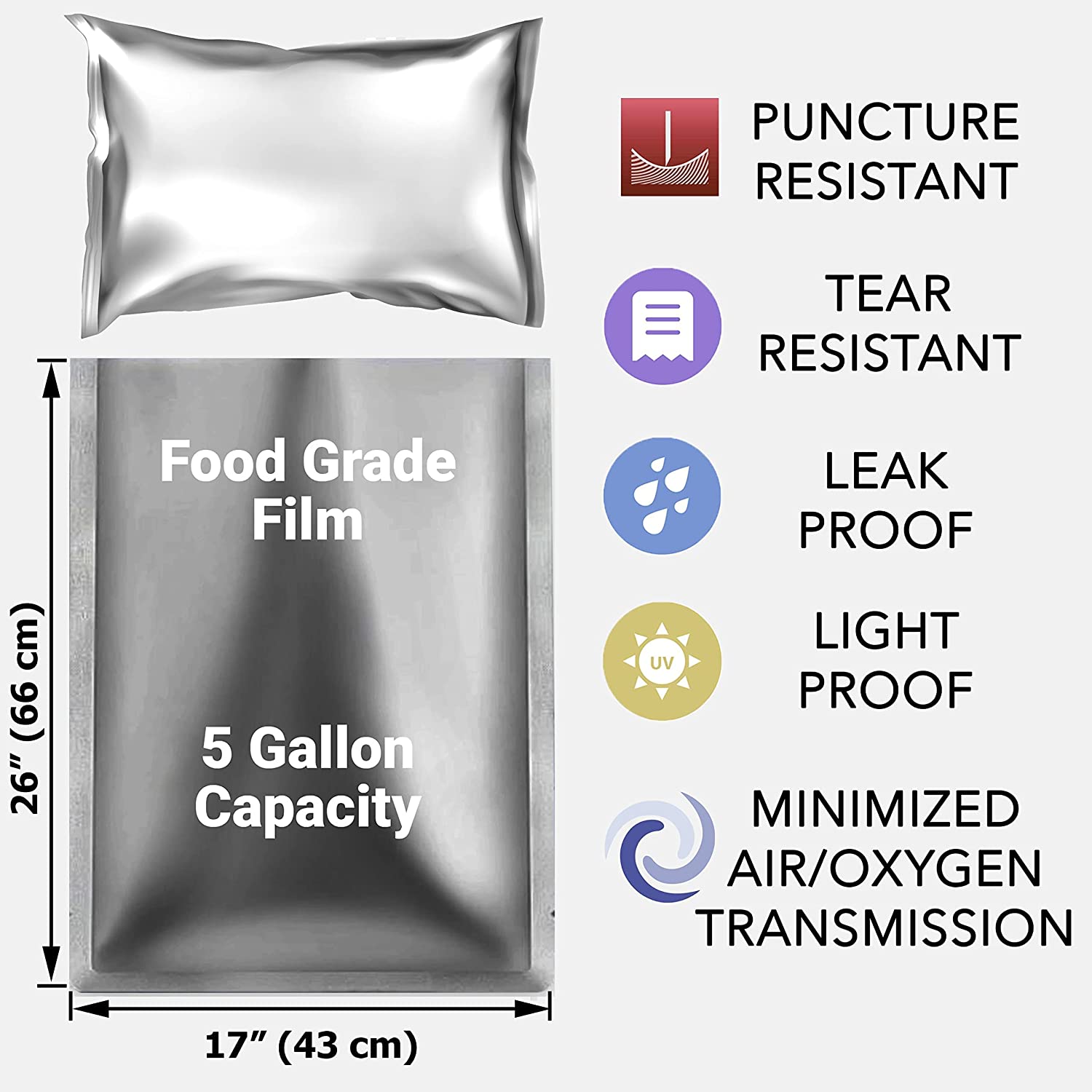 10 Packs 5 Gallons Mylar Bags  - Food Storage For Long Term avaliação e preço