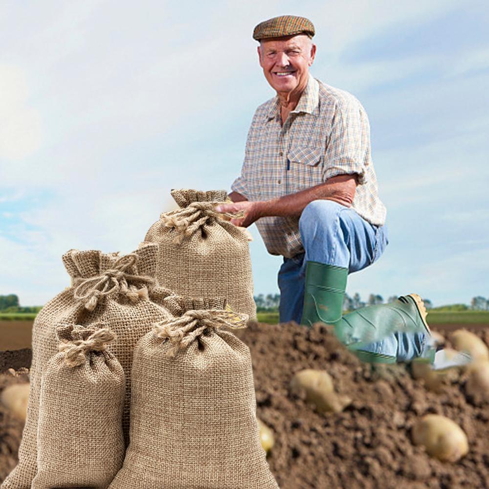 Burlap Potato Sacks Jute Potat - Food Storage In Roots avaliação e preço