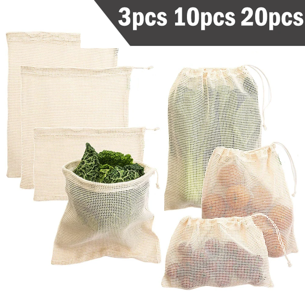 3 6 10pcs Reusable Produce Bag - Produce Bag Reusable Mesh avaliação e preço