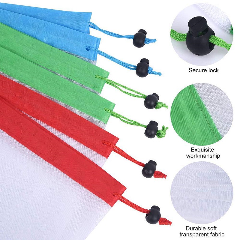 3 Sizes Reusable Mesh Produce  - Produce Bag Reusable Mesh avaliação e preço