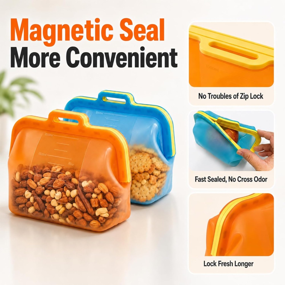 Reusable Silicone Food Storage - Food Storage Freezer avaliação e preço