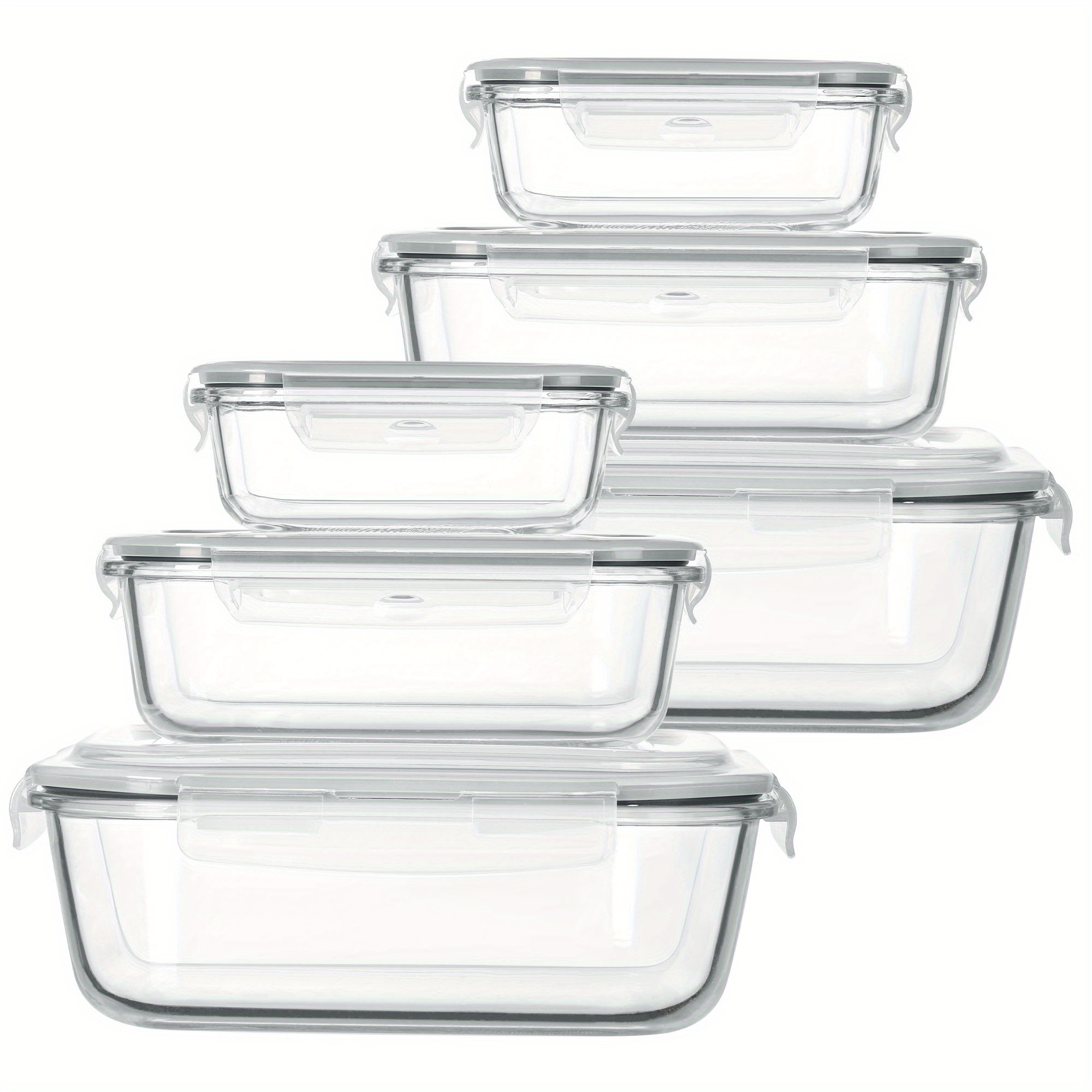 6 Pack Meal Prep Container Set - Food Storage Glass Containers Large avaliação e preço