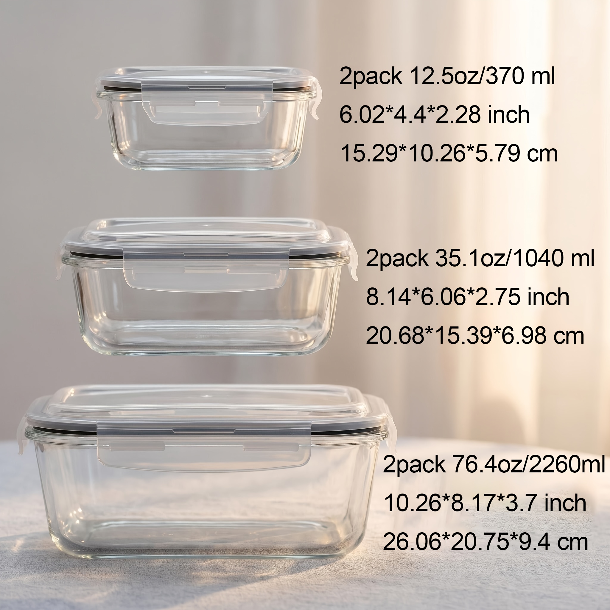 6 Pack Meal Prep Container Set - Food Storage Glass Containers Large avaliação e preço