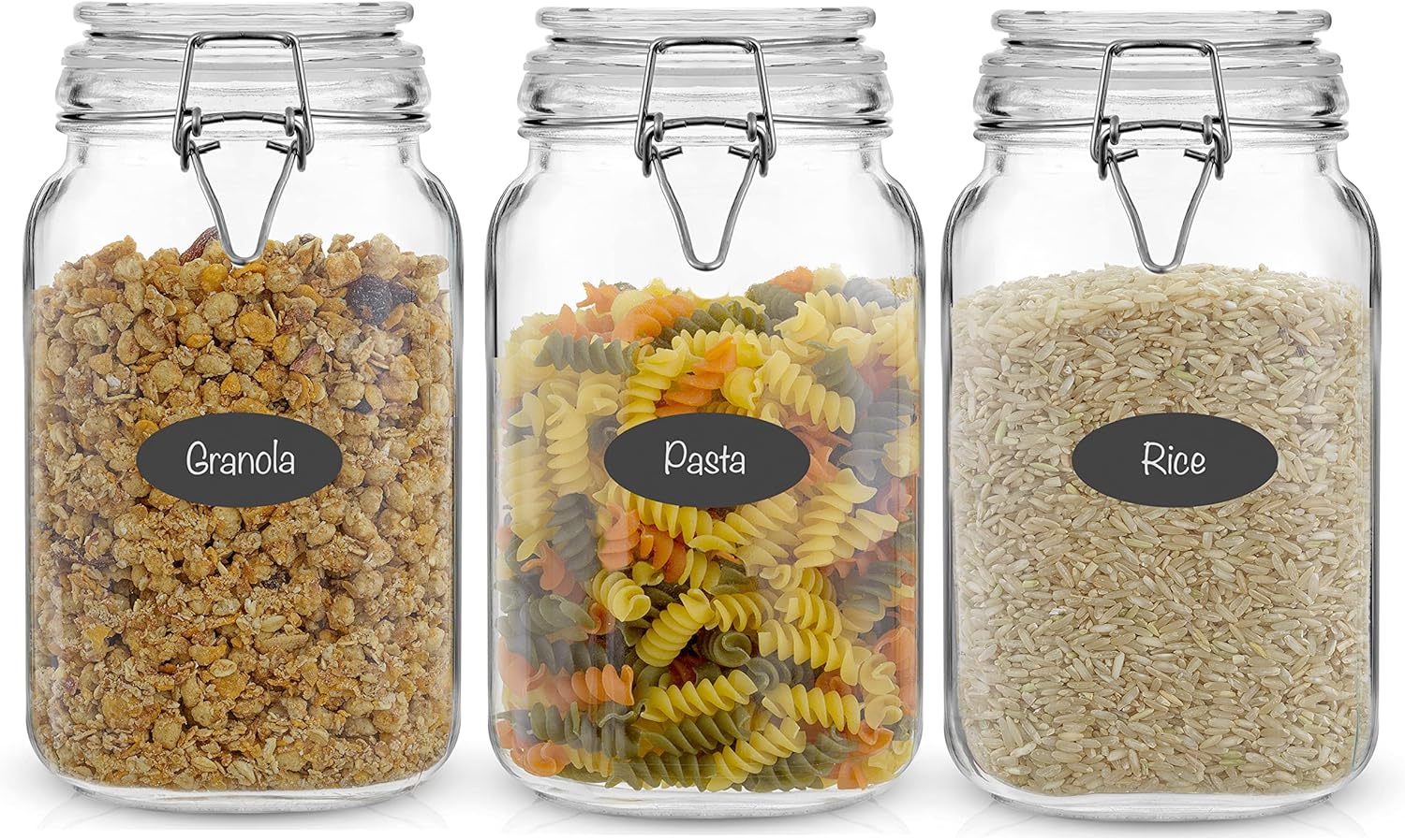 Airtight Glass Jars with Lids  - Food Storage Jar Set avaliação e preço