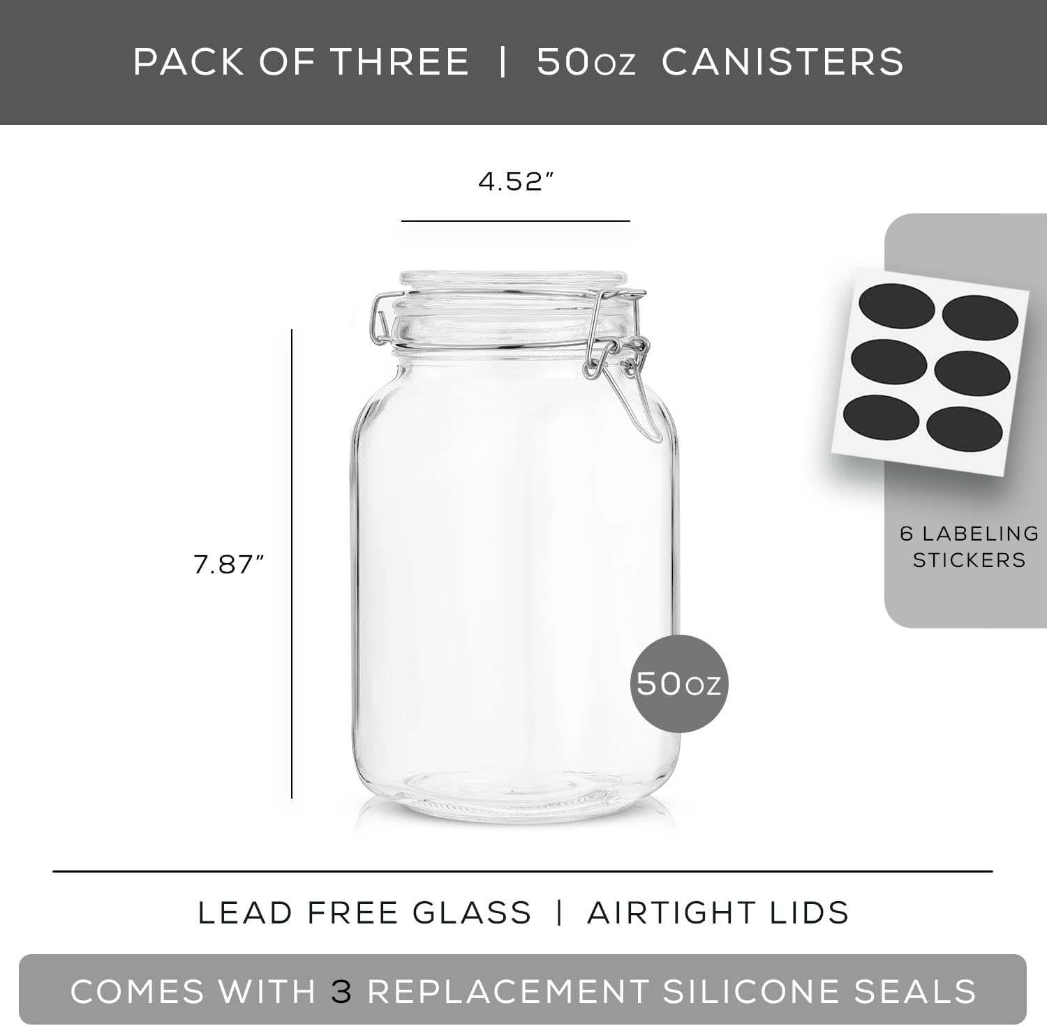 Airtight Glass Jars with Lids  - Food Storage Jar Set avaliação e preço