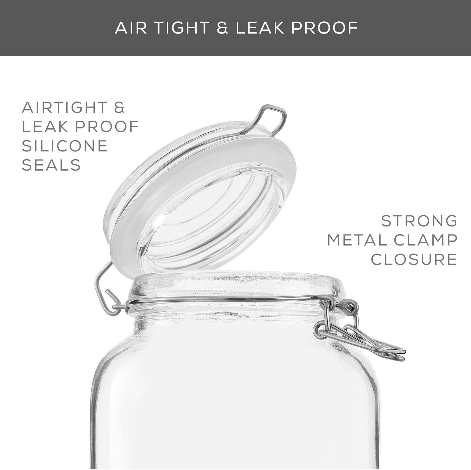 Airtight Glass Jars with Lids  - Food Storage Jar Set avaliação e preço