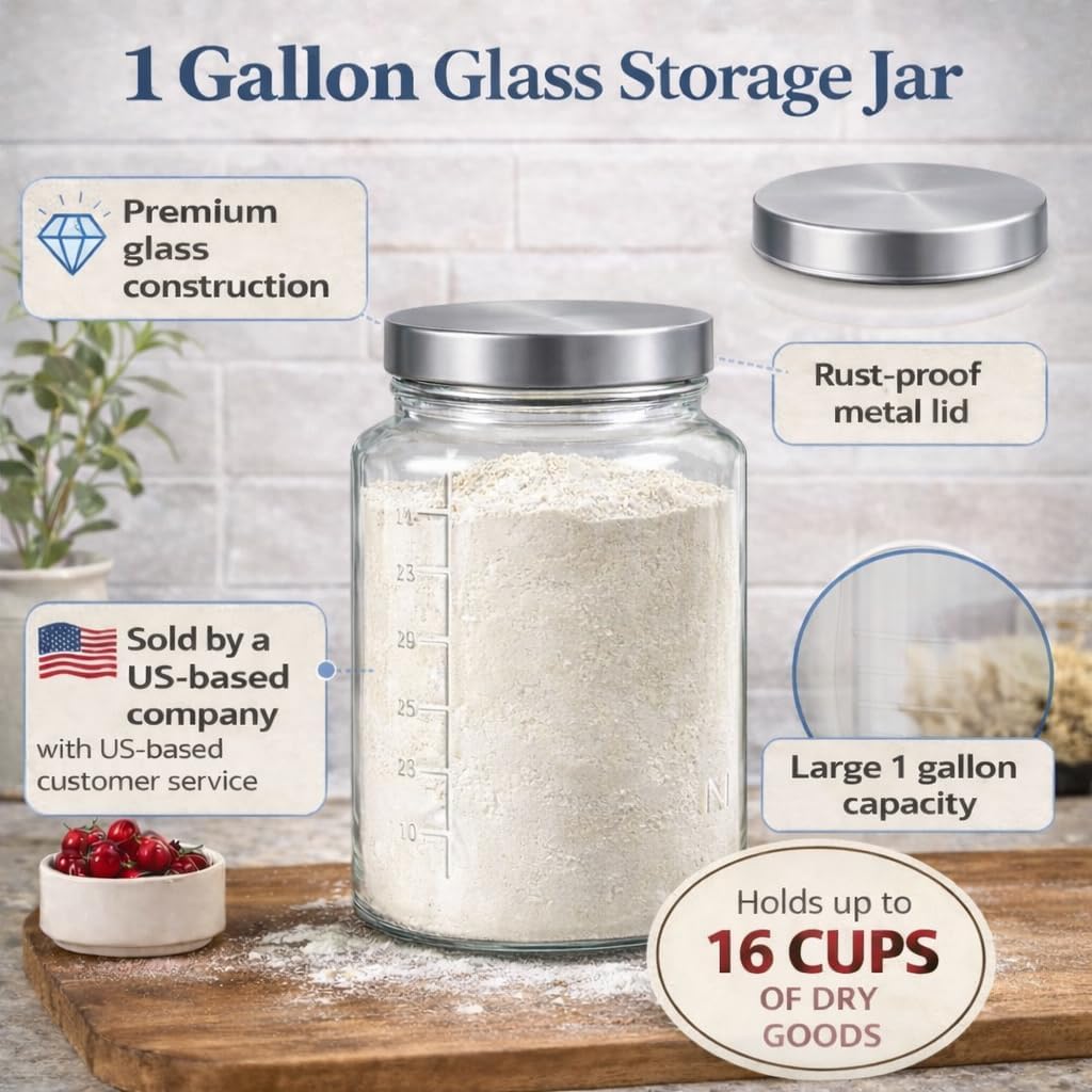 Extra Large    Jar - 1 Gallon  - Food Storage Containers avaliação e preço
