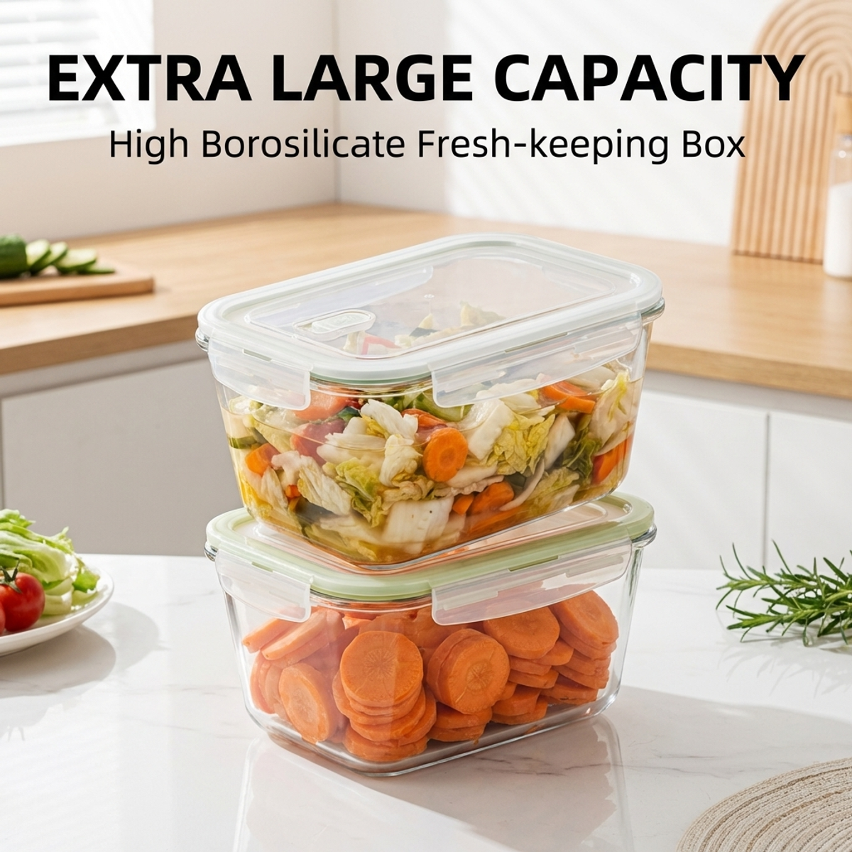 Borosilicate Glass Food Storag - Food Storage Glass Containers Large avaliação e preço