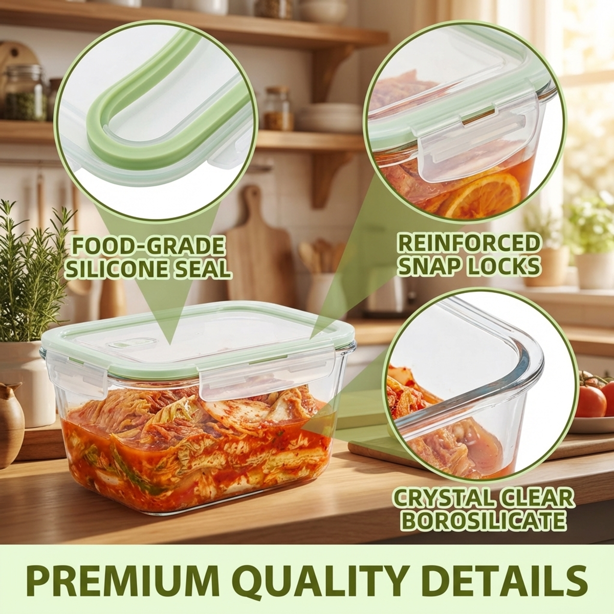 Borosilicate Glass Food Storag - Food Storage Glass Containers Large avaliação e preço
