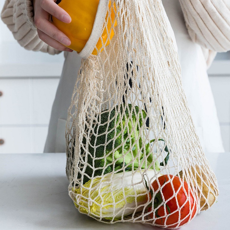Foldable Cotton Mesh Shopping  - Produce Bag Reusable Mesh avaliação e preço