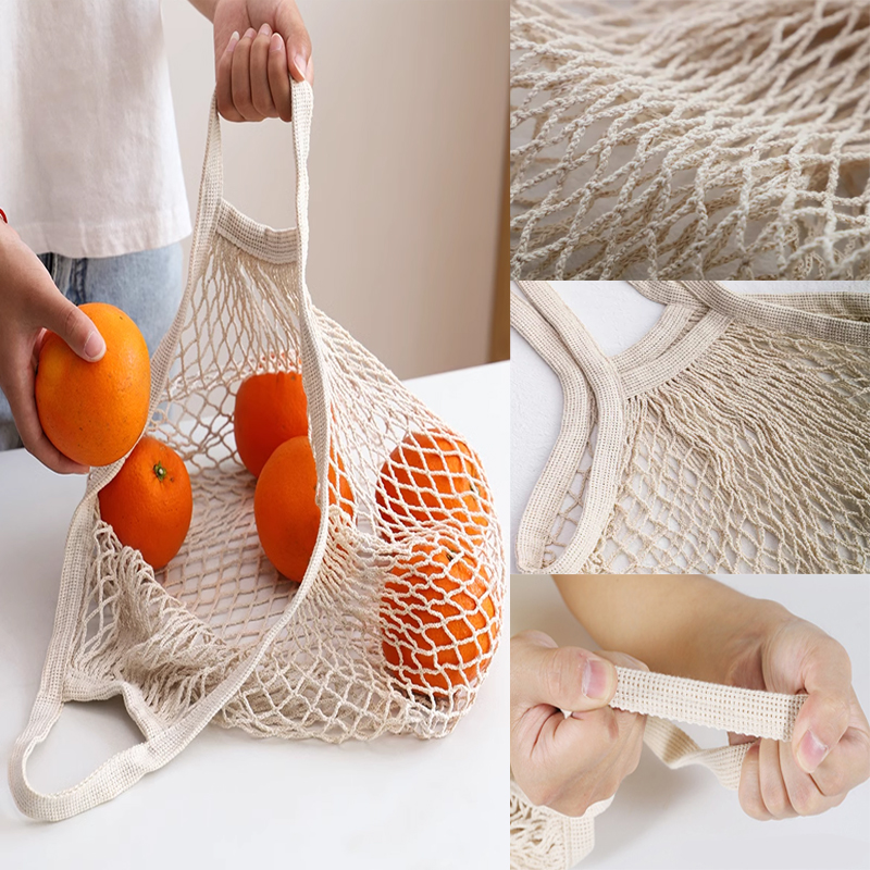 Foldable Cotton Mesh Shopping  - Produce Bag Reusable Mesh avaliação e preço
