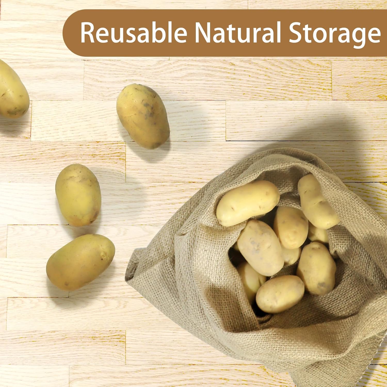 1PC Natural Jute Burlap Sacks  - Food Storage In Roots avaliação e preço