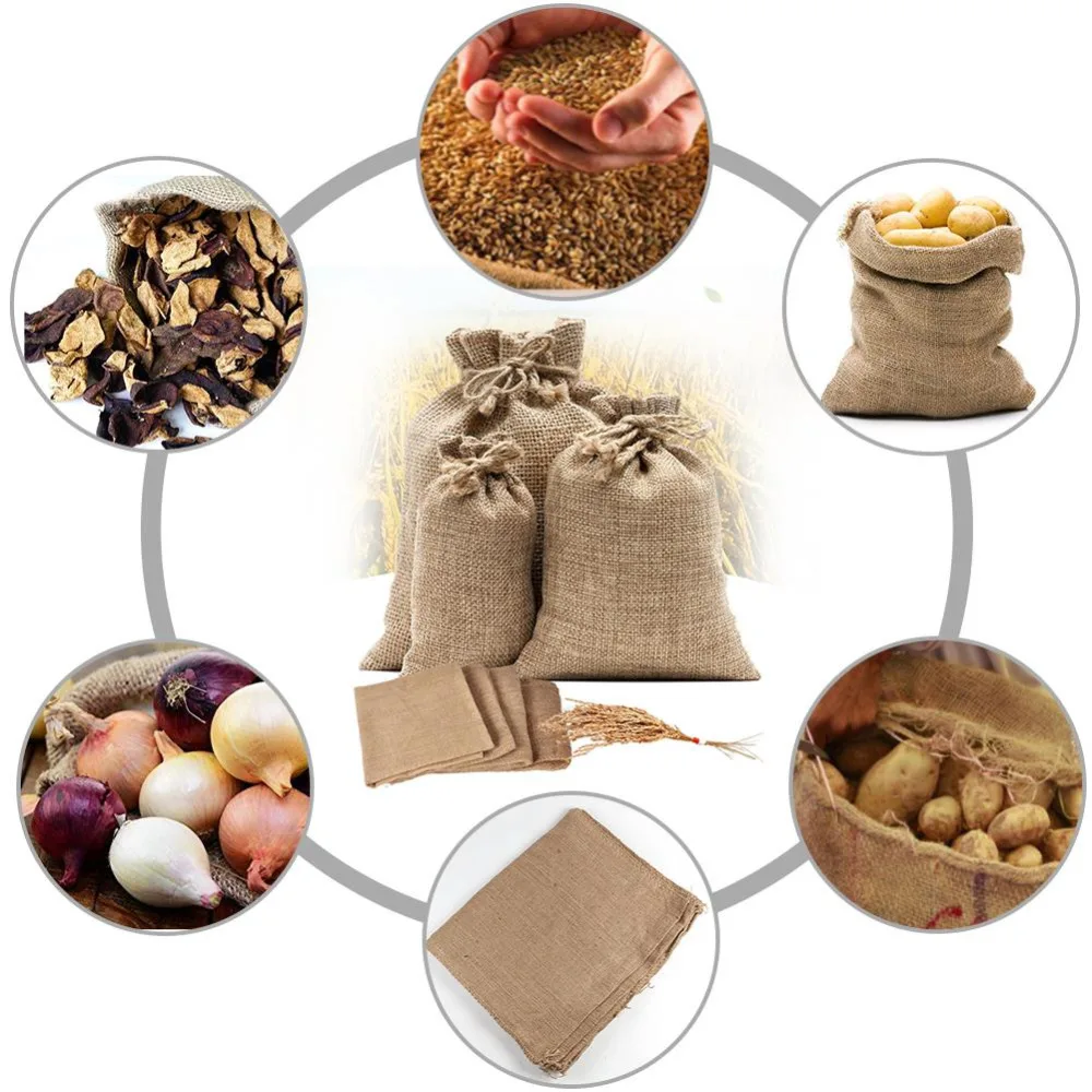 1PC Natural Jute Burlap Sacks  - Food Storage In Roots avaliação e preço