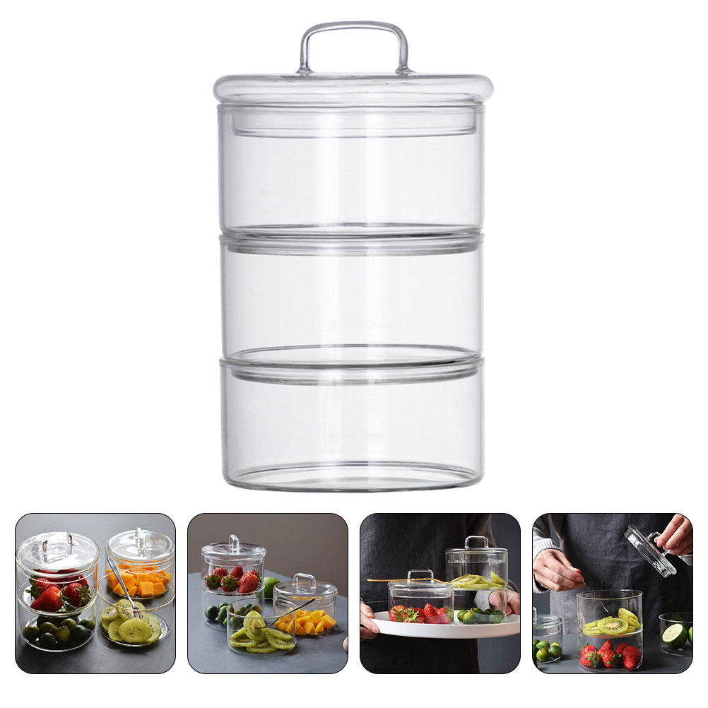 1Set Clear Glass Storage Bowl  - Food Storage Jar Glass avaliação e preço