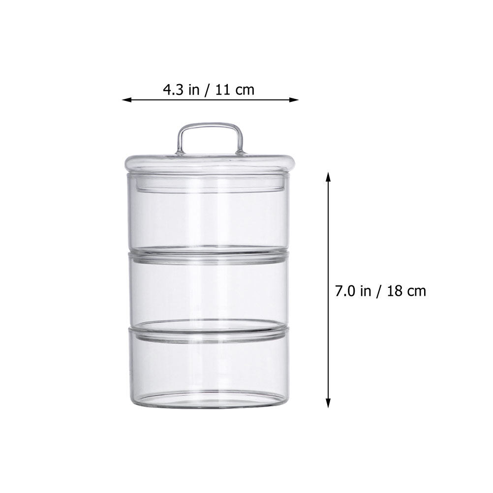 1Set Clear Glass Storage Bowl  - Food Storage Jar Glass avaliação e preço
