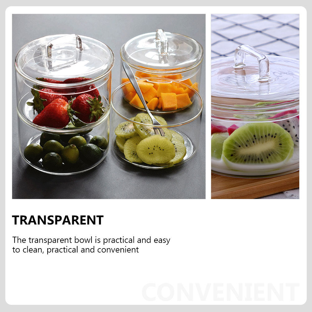 1Set Clear Glass Storage Bowl  - Food Storage Jar Glass avaliação e preço