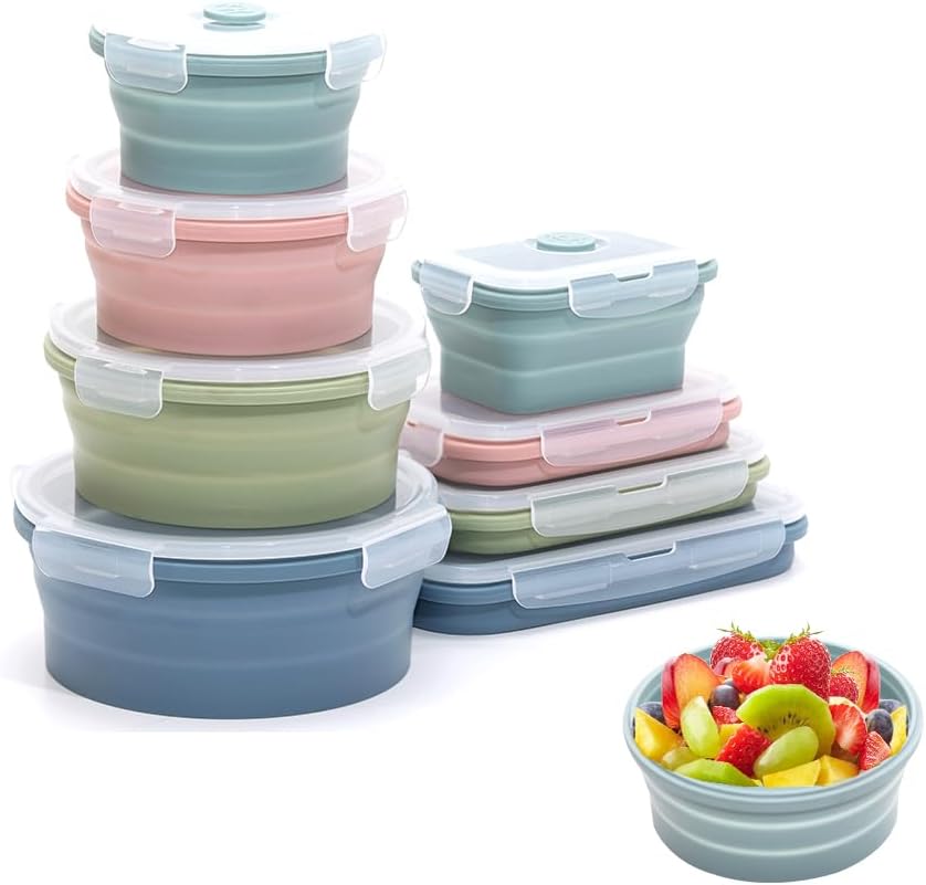 Collapsible Silicone Food Stor - Food Storage Jar Set avaliação e preço